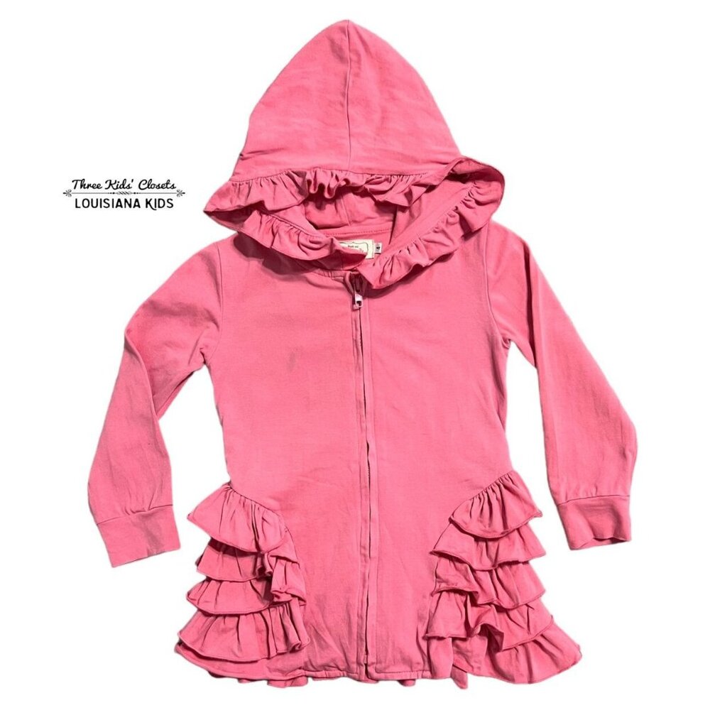 Pearls and Piggytails Sz 4 Pink Ruffle Hoodie Jacket
